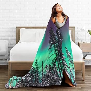 Amazon｜毛布 シングル ブランケット オーロラ スーパーソフト